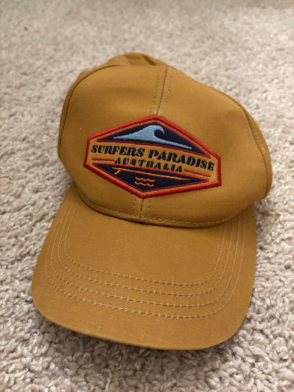 Surfers Paradise Australia Patch Baseball Cap - Mustard